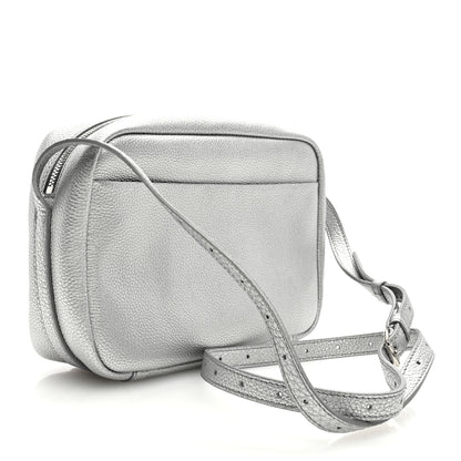 Balenciaga Metallic Grained Calfskin Logo M Everyday Camera Bag Silver 3 of 8