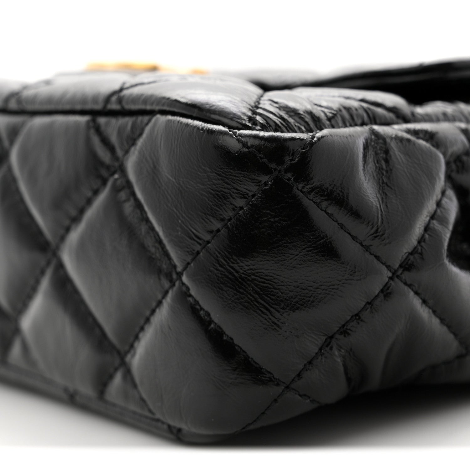 Chanel Shiny Crumpled Calfskin Quilted Small Wavy CC Hobo Black 10 of 11
