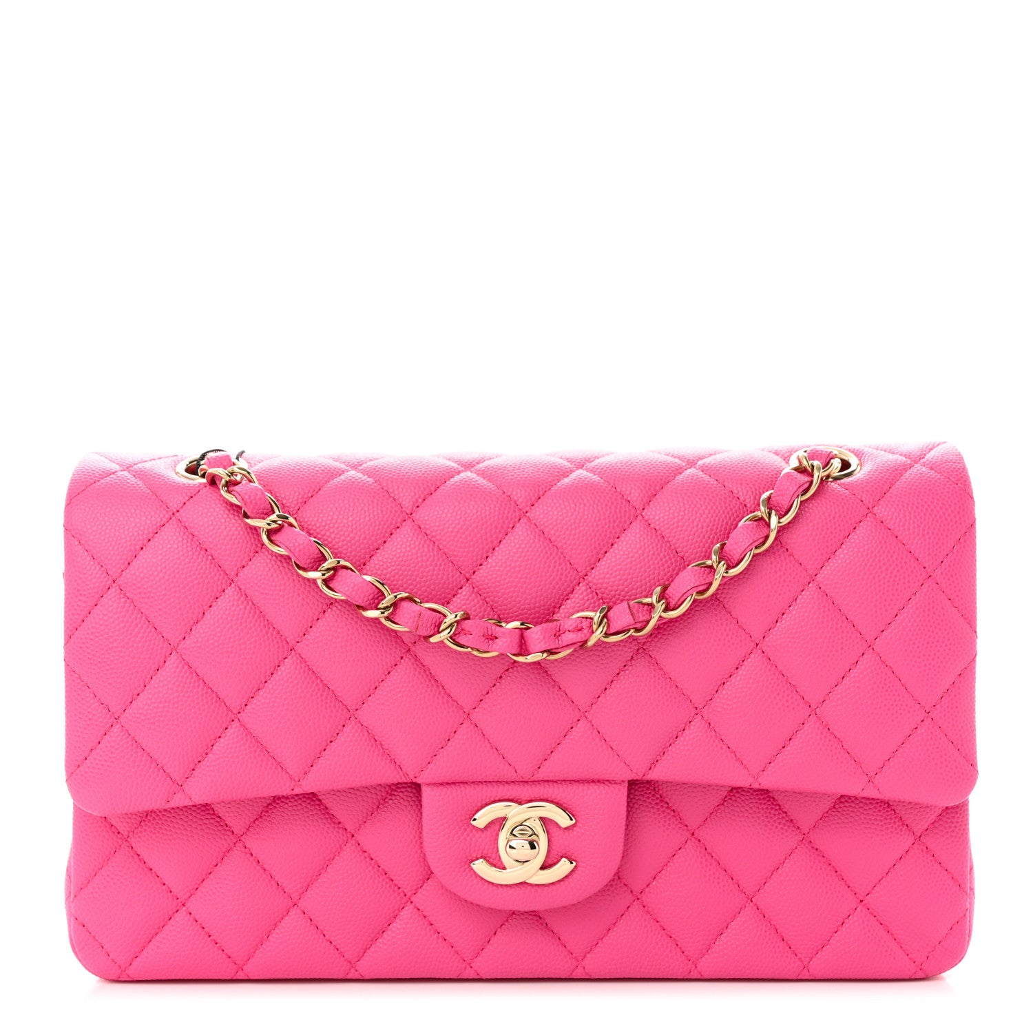 Chanel Caviar Quilted Medium Double Flap Dark Pink 1 of 11
