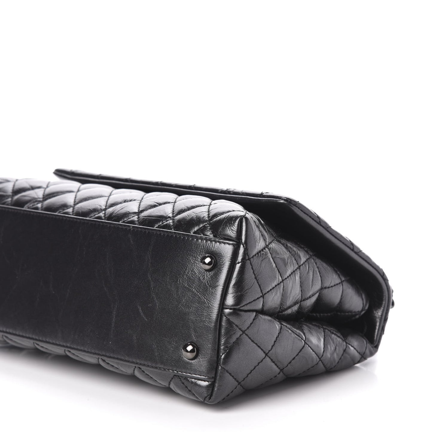 Aged Calfskin Quilted Small Coco Handle Flap So Black