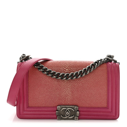 Chanel Galuchat Stingray Medium Boy Flap Pink 1 of 11