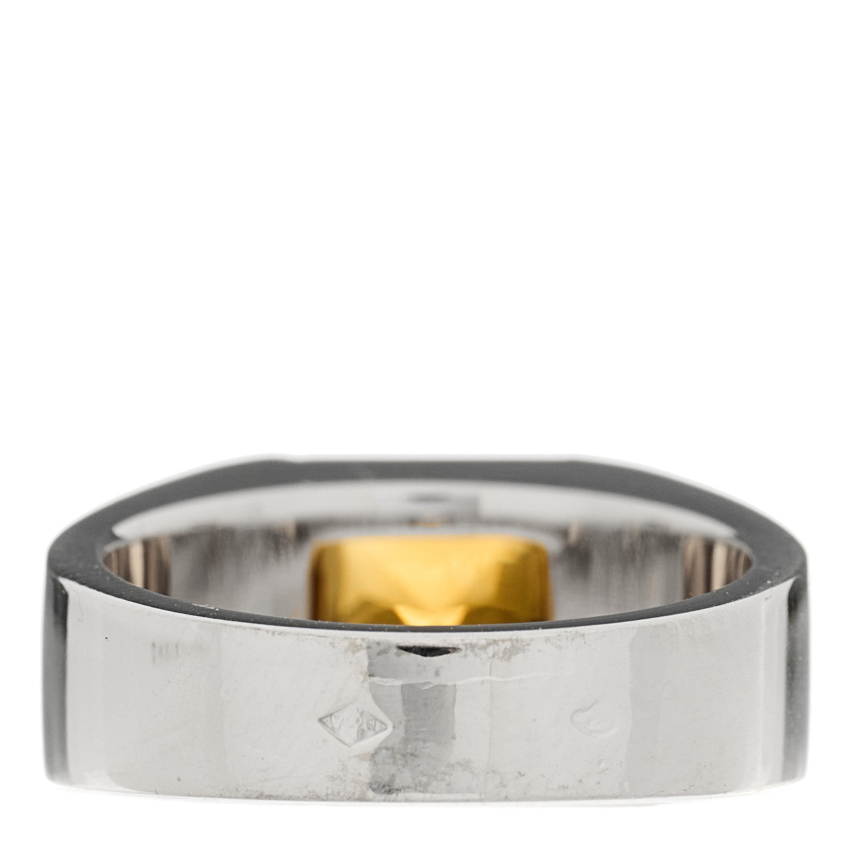 Cartier 18K White Gold Citrine Tank Ring 52 6 3 of 6