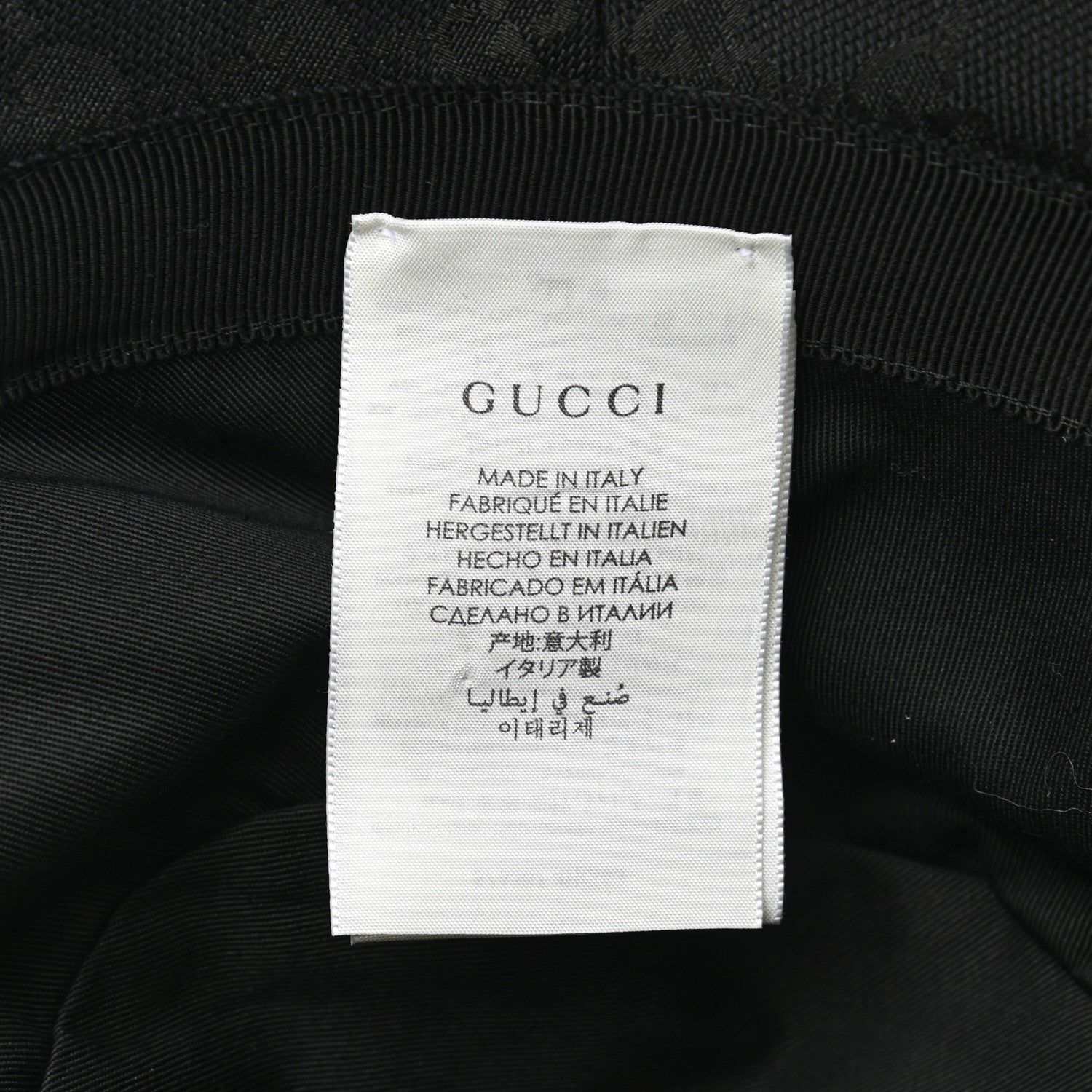 Gucci Monogram Textured Dollar Calfskin GG Jago Bucket Hat M Black 8 of 11