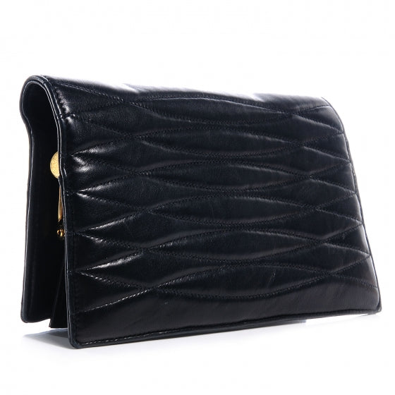 Chanel Quilted Lambskin Wallet Clutch Black 3 of 9