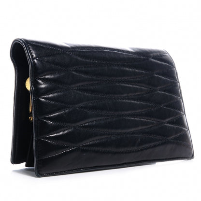 Chanel Quilted Lambskin Wallet Clutch Black 3 of 9