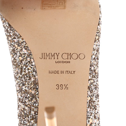 Jimmy Choo Coarse Glitter Abel 100 Pumps 39.5 Nude 6 of 7