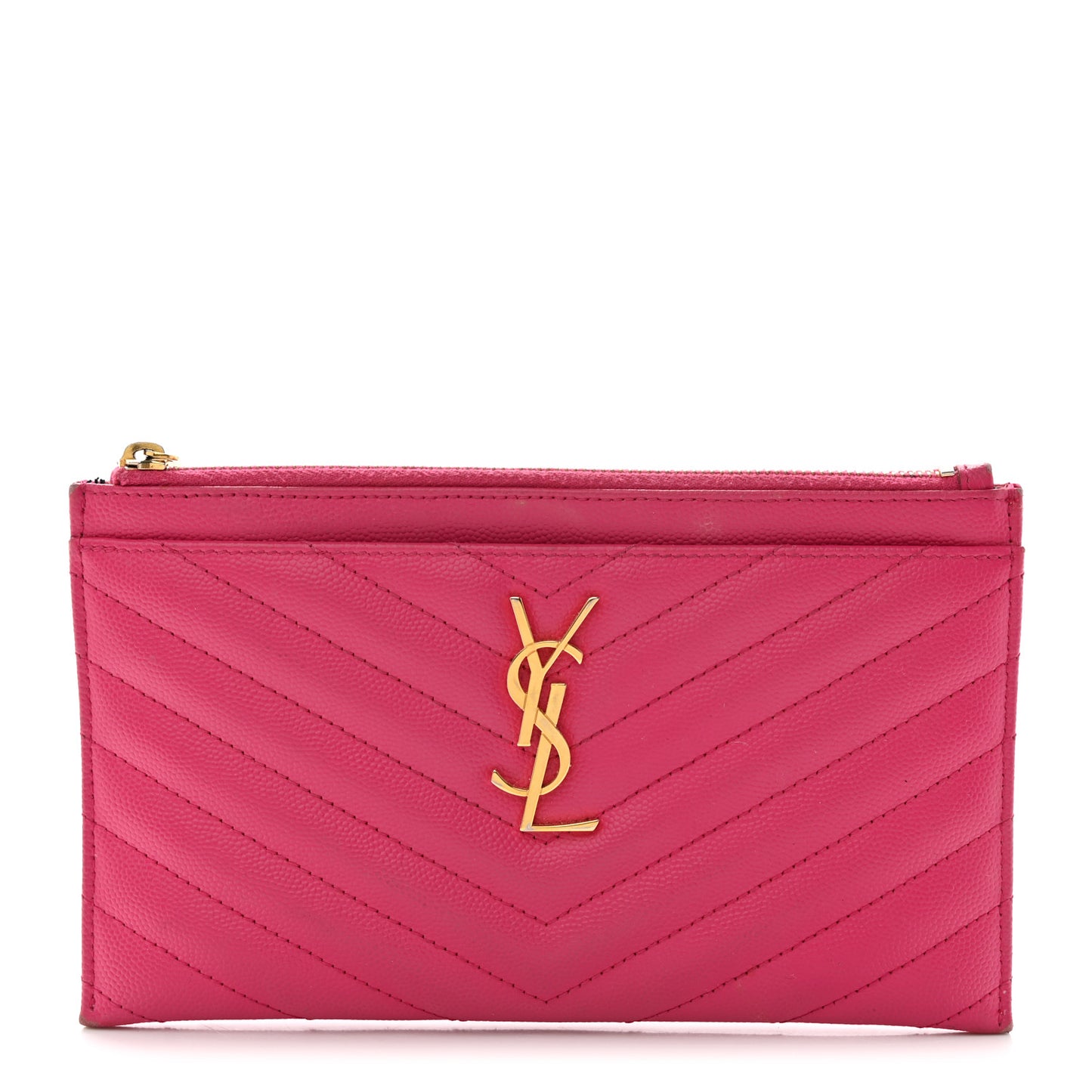 Grain De Poudre Chevron Monogram Bill Pouch Fresh Fuxia