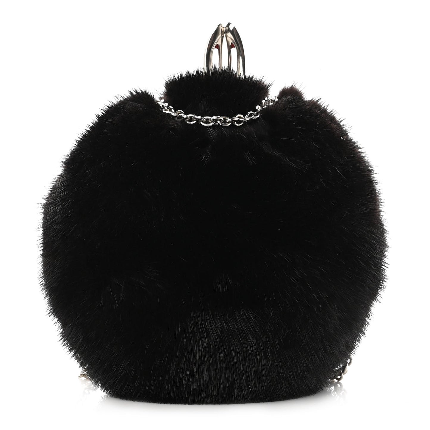 Mink Eden Vision Chain Clutch Black