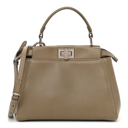 Fendi Nappa Mini Peekaboo Iconic Satchel Tortora 1 of 12