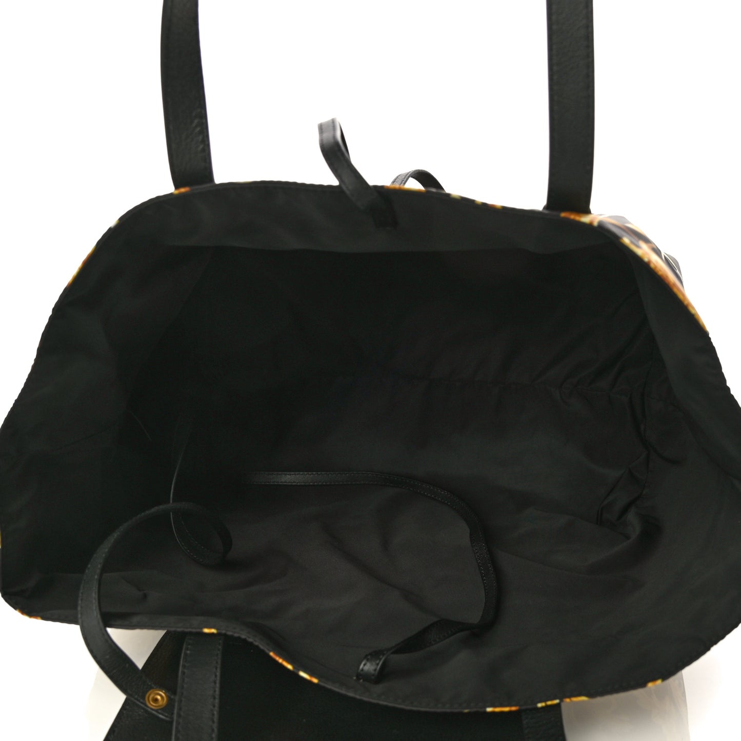Nylon Baroque Print Tote Black