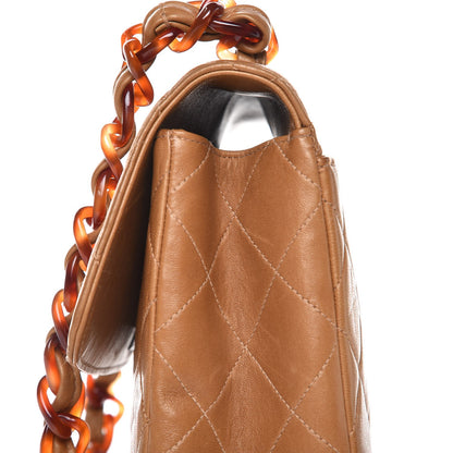 Chanel Lambskin Tortoise Chain Square Flap Camel 16 of 22