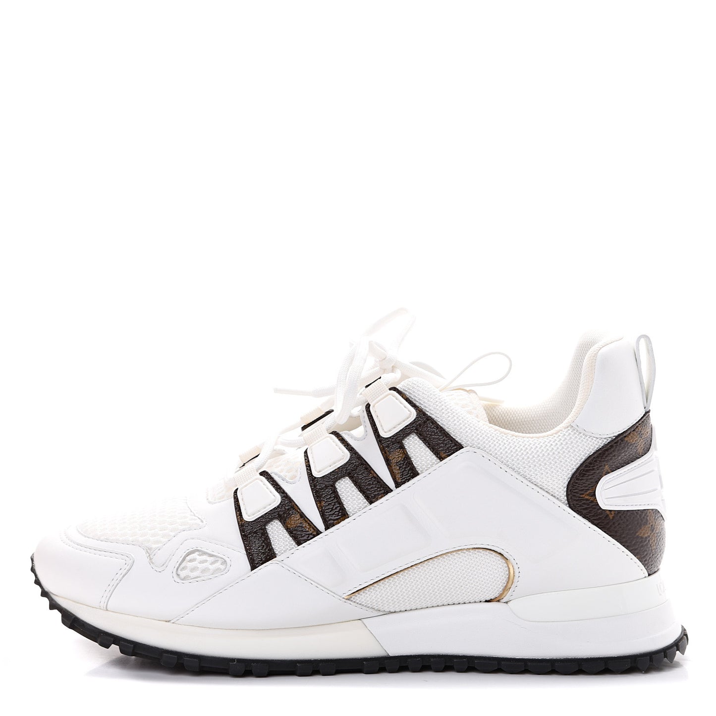 Calfskin Monogram Run Away Sneakers 38 White