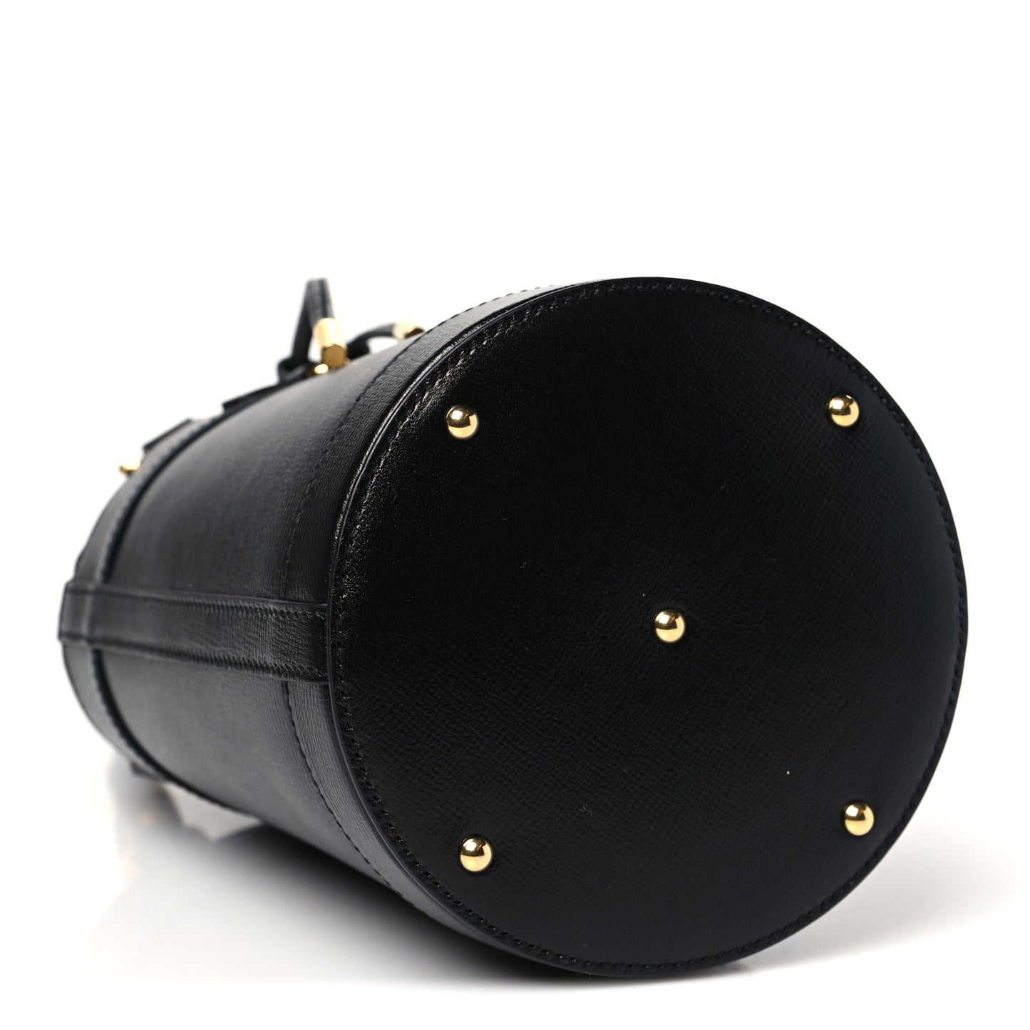 Azalea Sakai Calfskin Small Horsebit 1955 Drawstring Bucket Bag Black