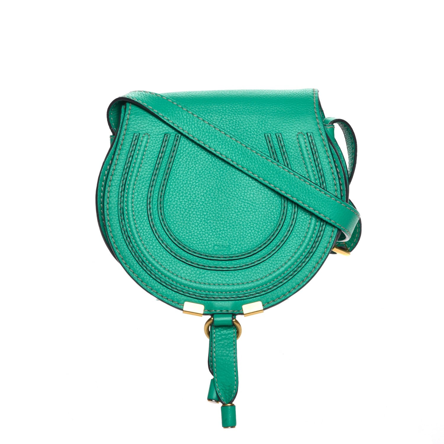 Chloe Calfskin Mini Marcie Round Crossbody Bag Jade Green 1 of 8