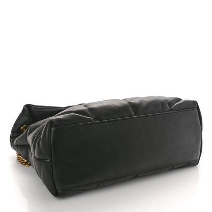 Saint Laurent Lambskin Quilted Medium Loulou Puffer Monogram Chain Satchel Black 4 of 12