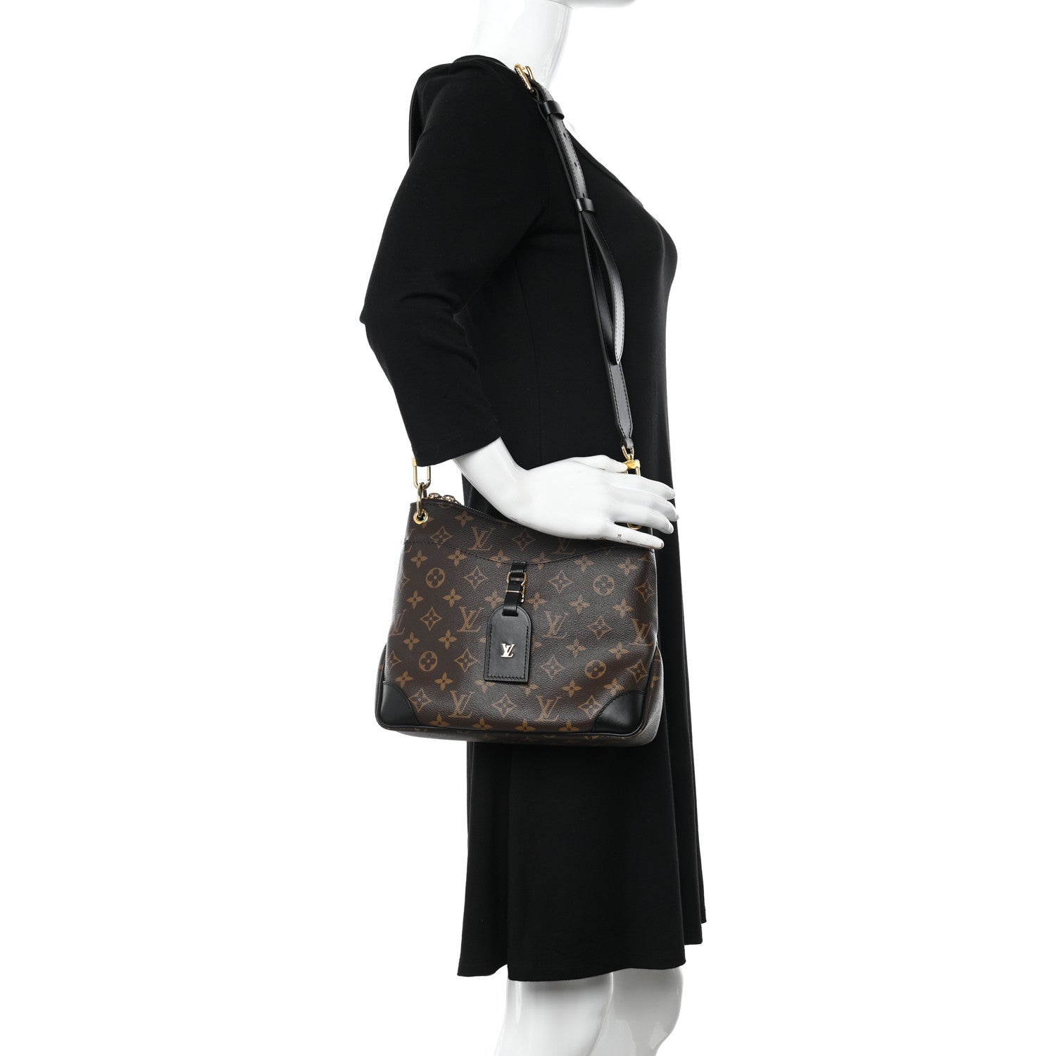 Louis Vuitton LOUIS VUITTON Monogram Odeon PM Black 3 of 9