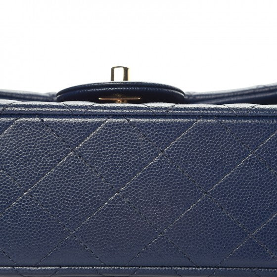 Chanel Caviar Quilted Mini Rectangular Flap Navy 14 of 15