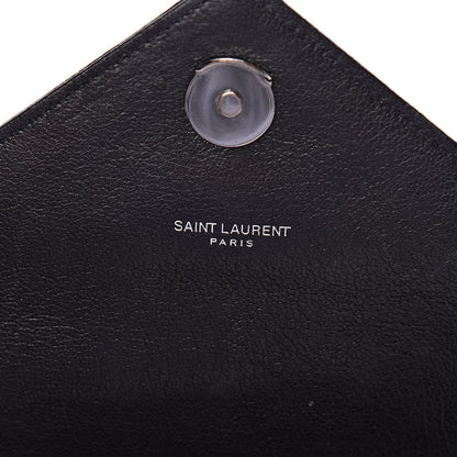 Saint Laurent Sheepskin Matelasse Chevron Monogram Medium College Bag Black 6 of 11