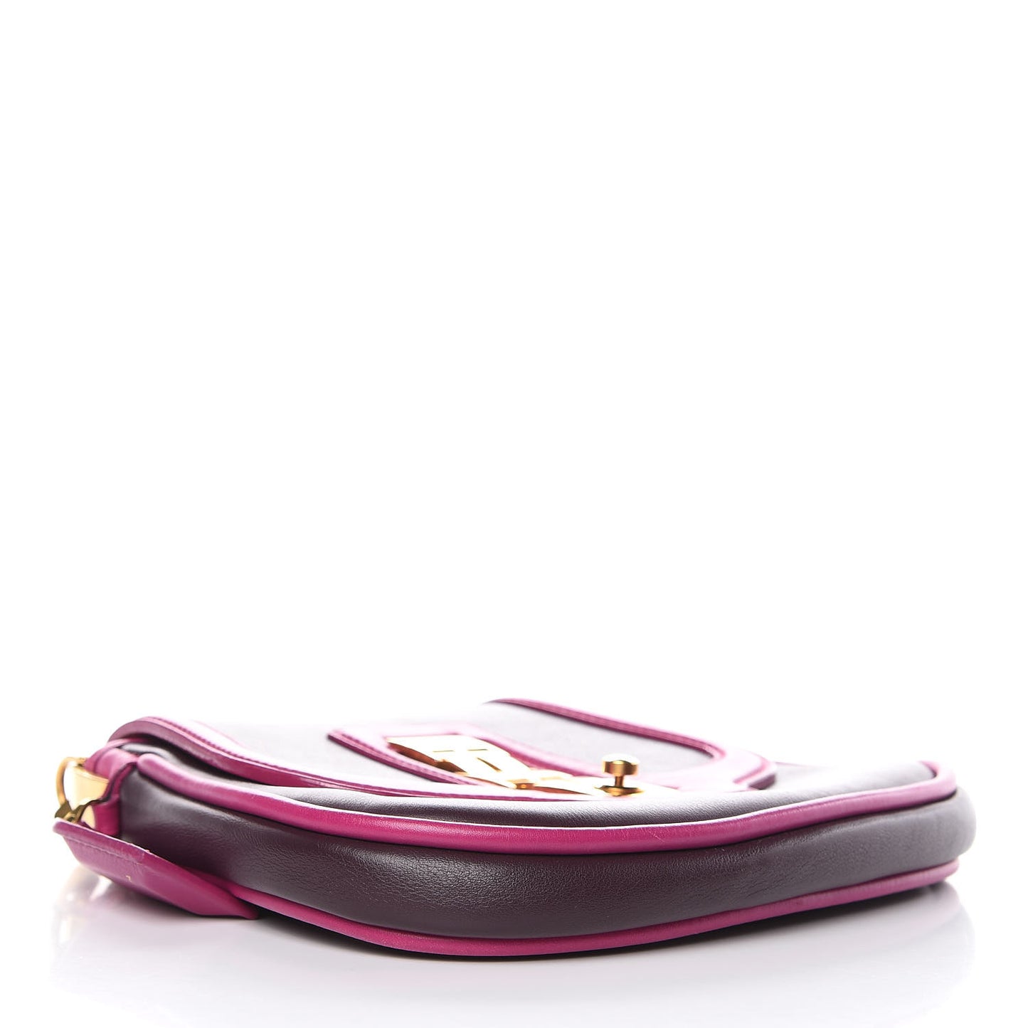 Cuir Art Deco Trapeze Prune Cyclamen