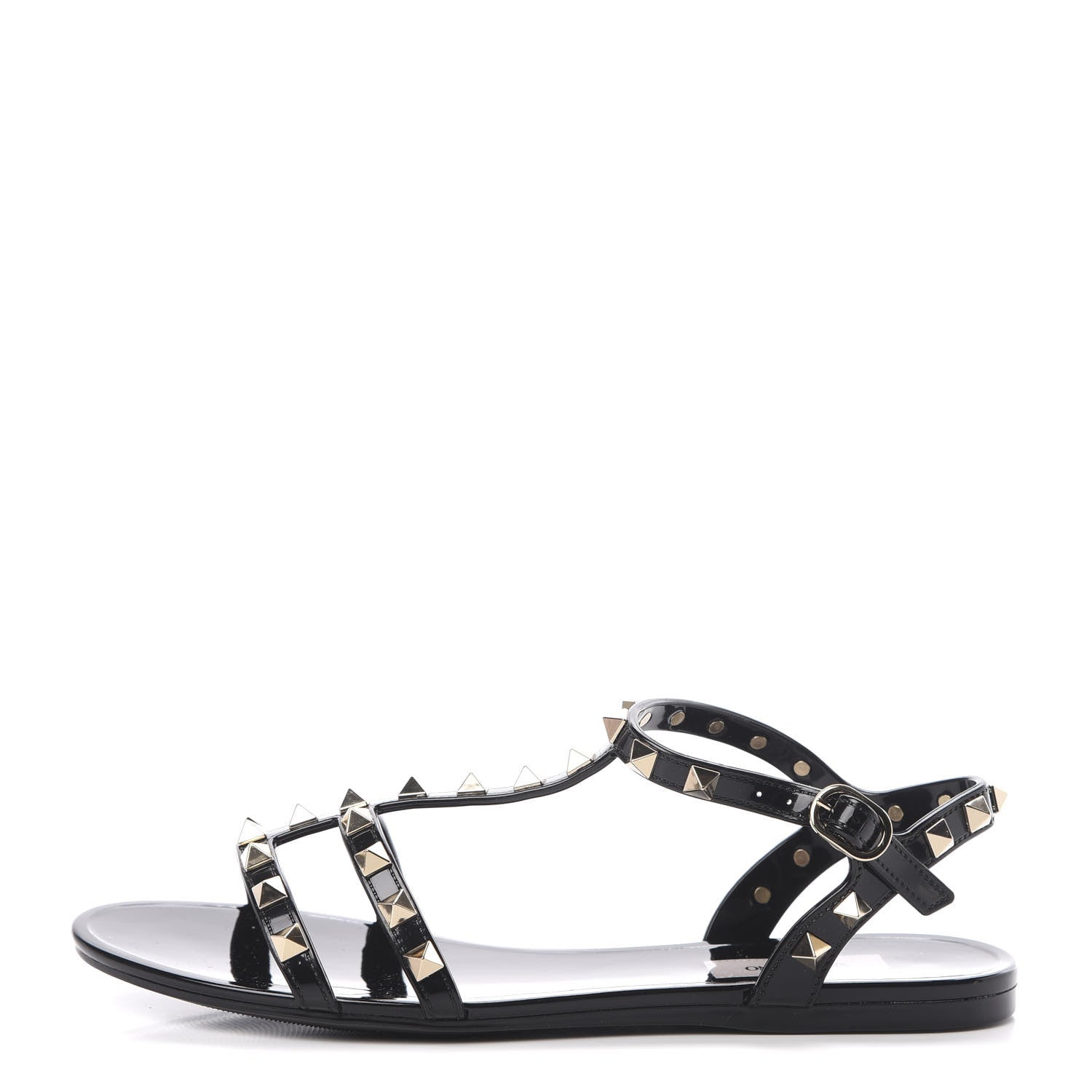 Valentino Garavani PVC Jelly Rockstud Caged Sandals 37 Black 1 of 8