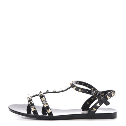 Valentino Garavani PVC Jelly Rockstud Caged Sandals 37 Black 1 of 8