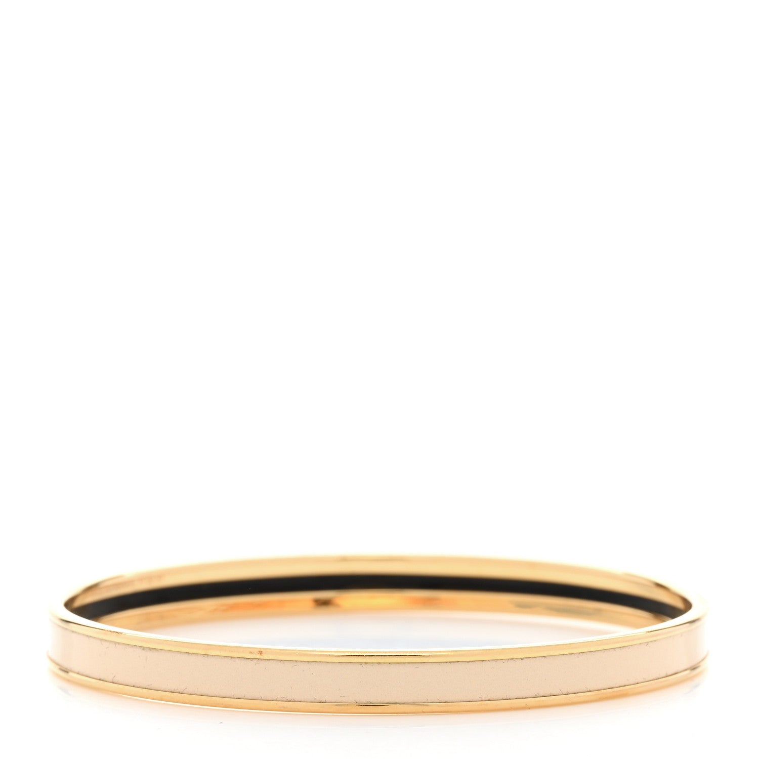 Hermes Enamel Printed Extra Narrow Bracelet 65 Creme 3 of 5