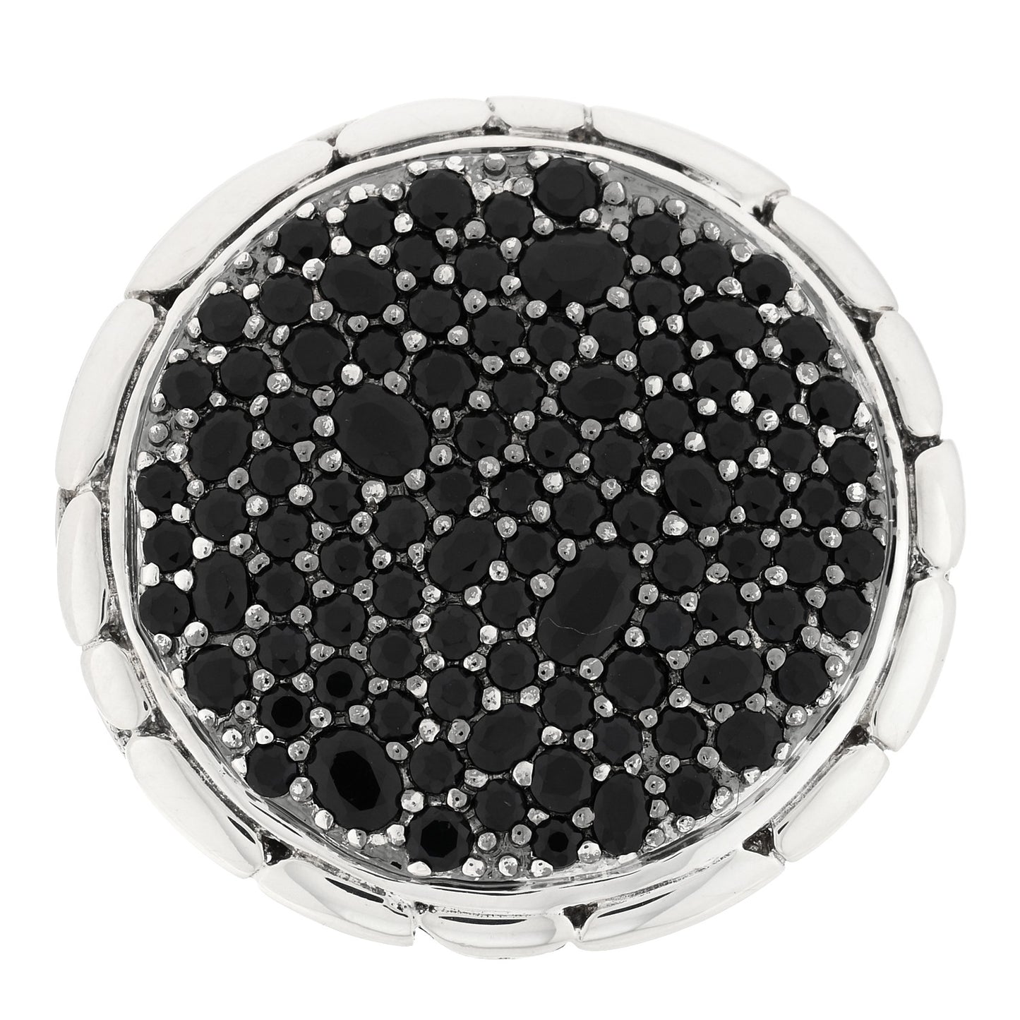 Sterling Silver Black Sapphire Kali Lava Ring 54 6.75