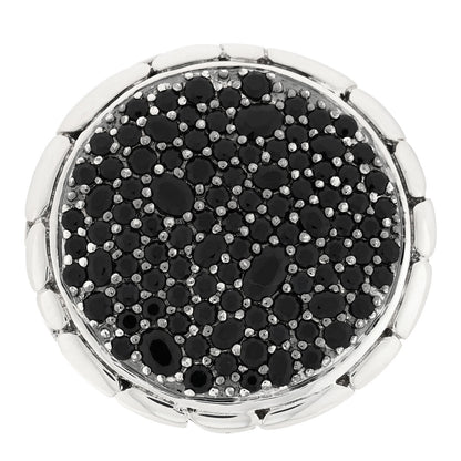 John Hardy Sterling Silver Black Sapphire Kali Lava Ring 54 6.75 1 of 4