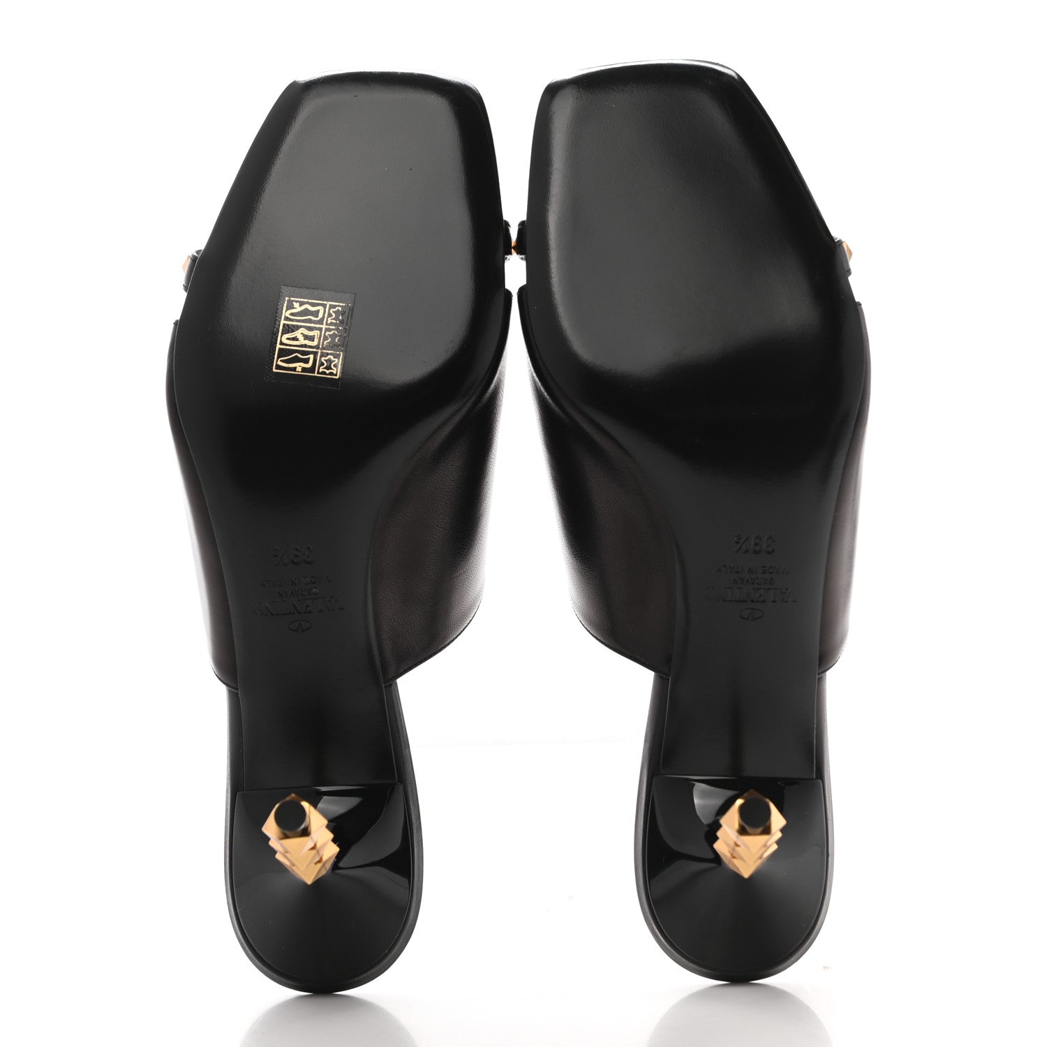 Valentino Garavani Nappa Rockstud Tower Heel Mules 39.5 Black 5 of 8