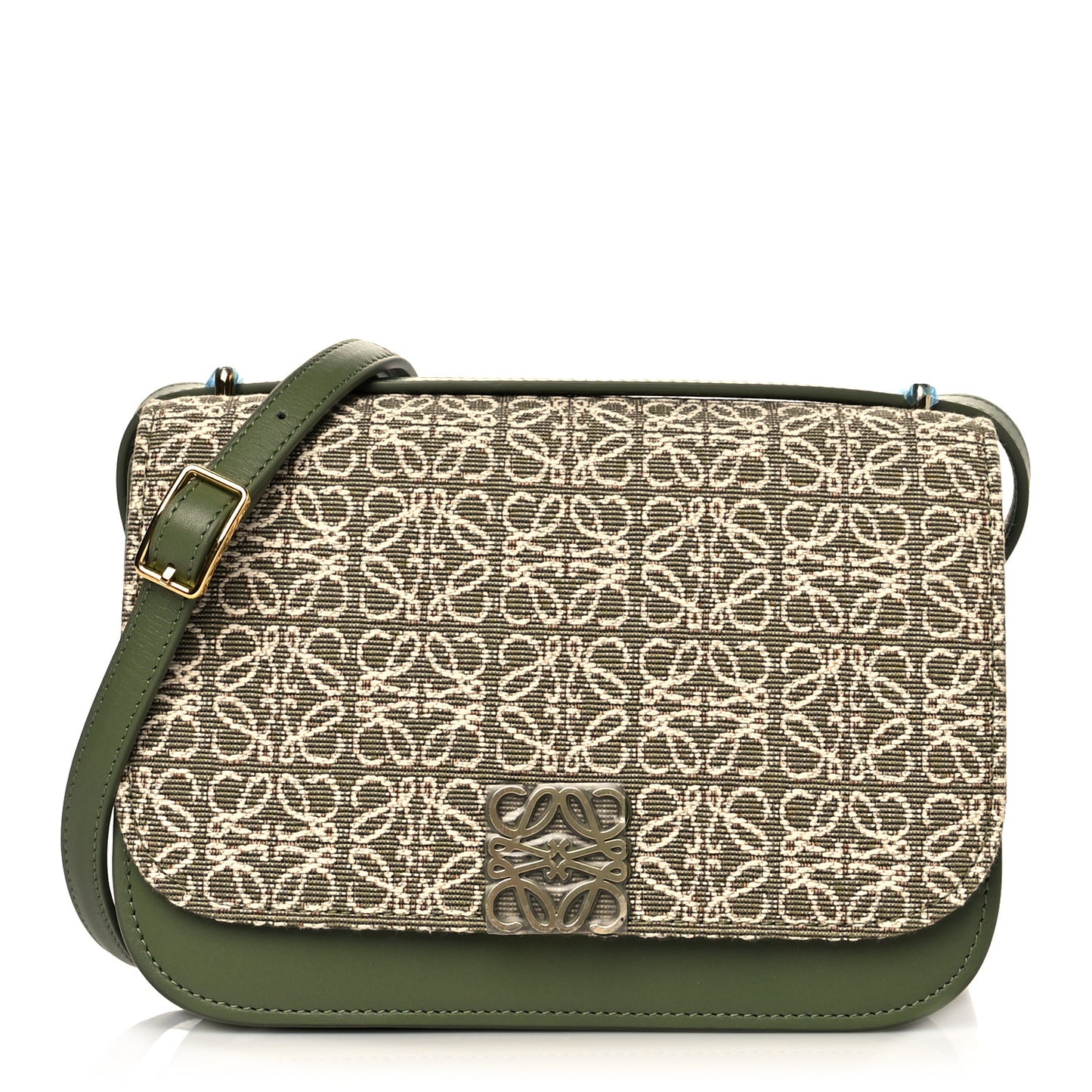 Jacquard Anagram Calfskin Goya Bag Green Avocado