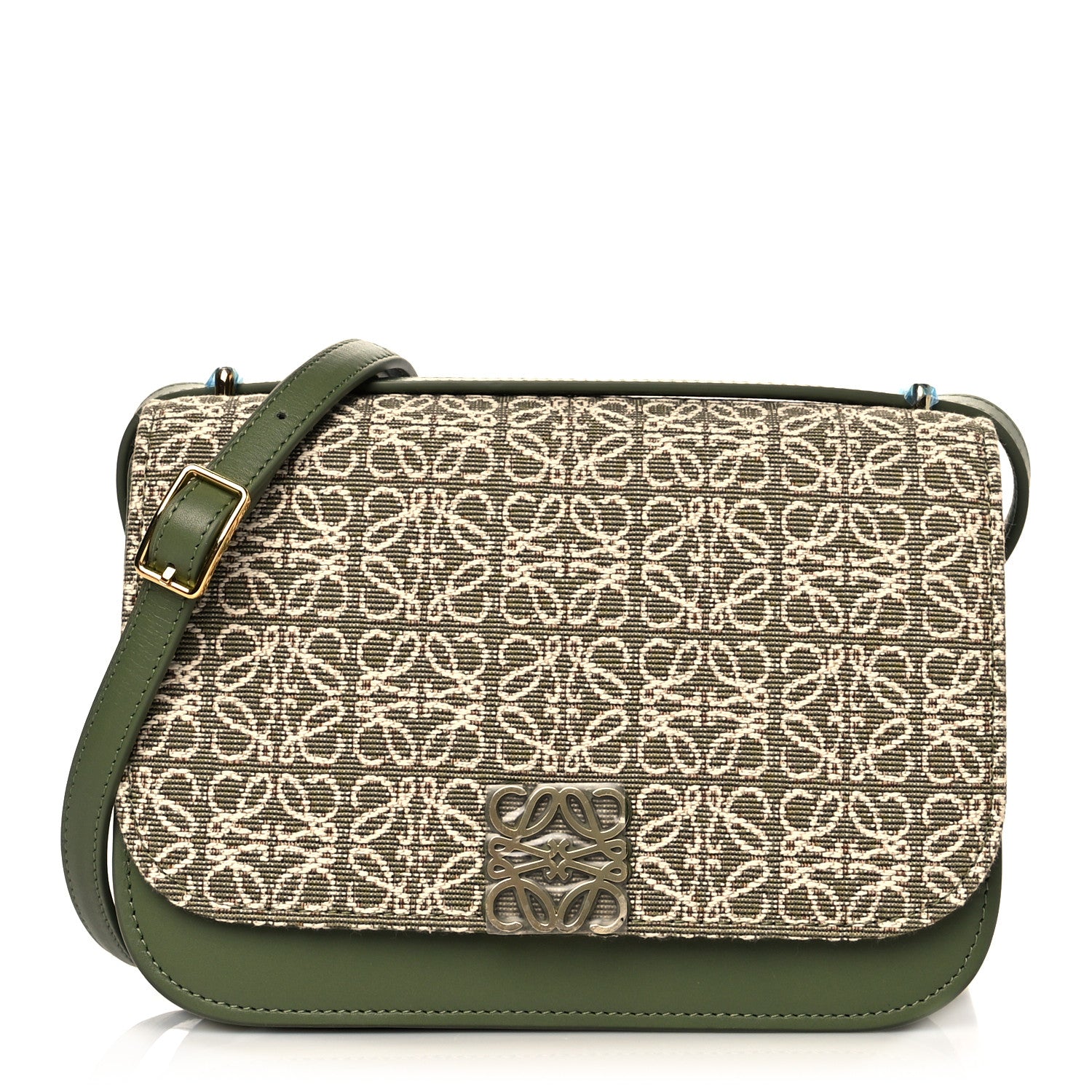 Loewe Jacquard Anagram Calfskin Goya Bag Green Avocado 1 of 9