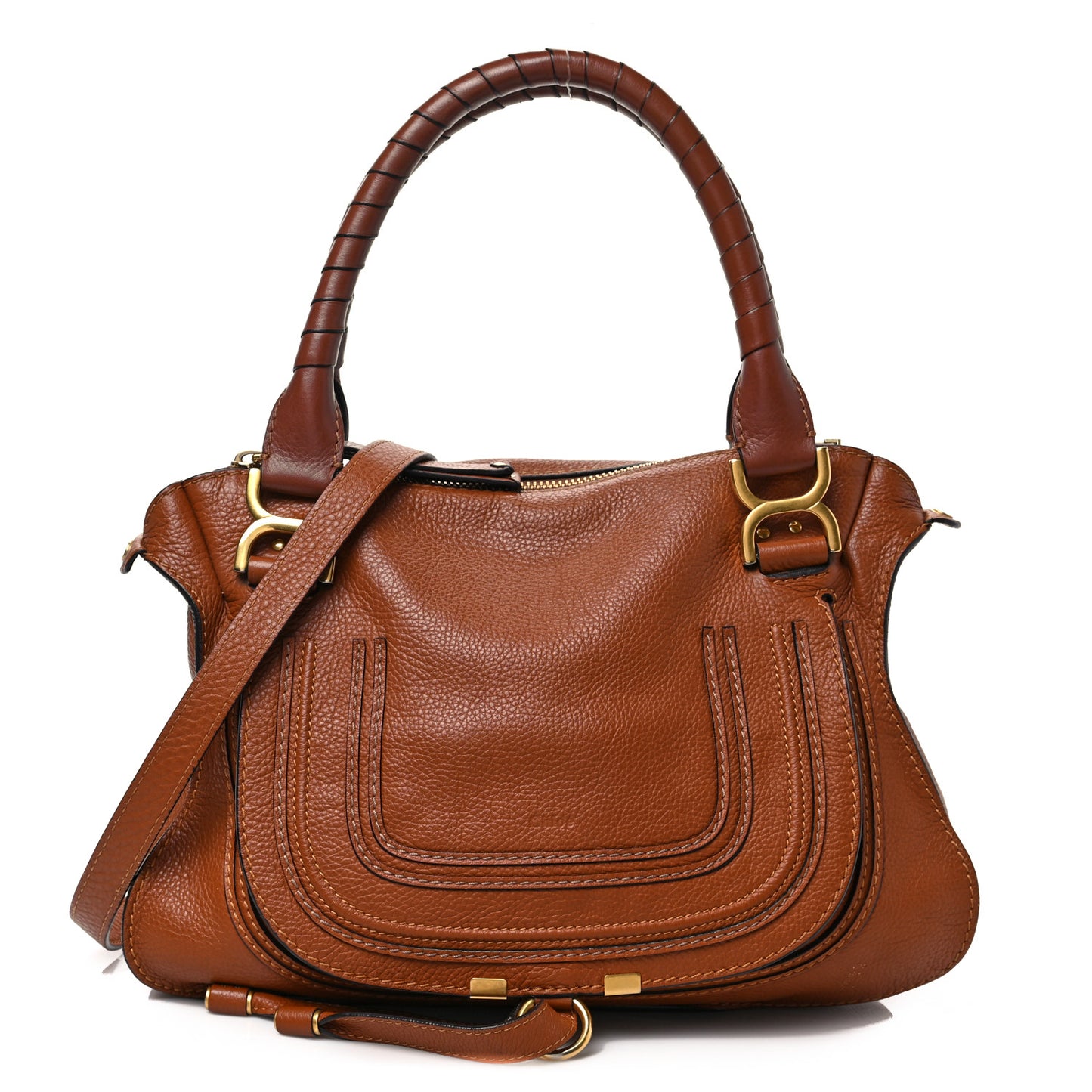Calfskin Medium Marcie Satchel Tan