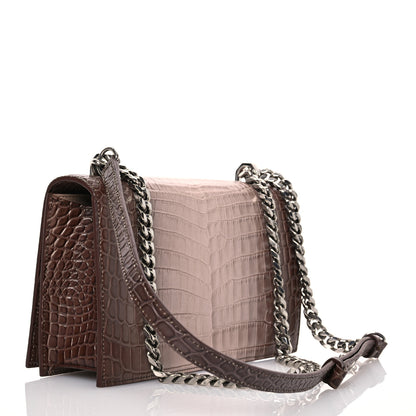 Alexander McQueen Himalayan Crocodile Embossed Jeweled Satchel Light Pink 3 of 16