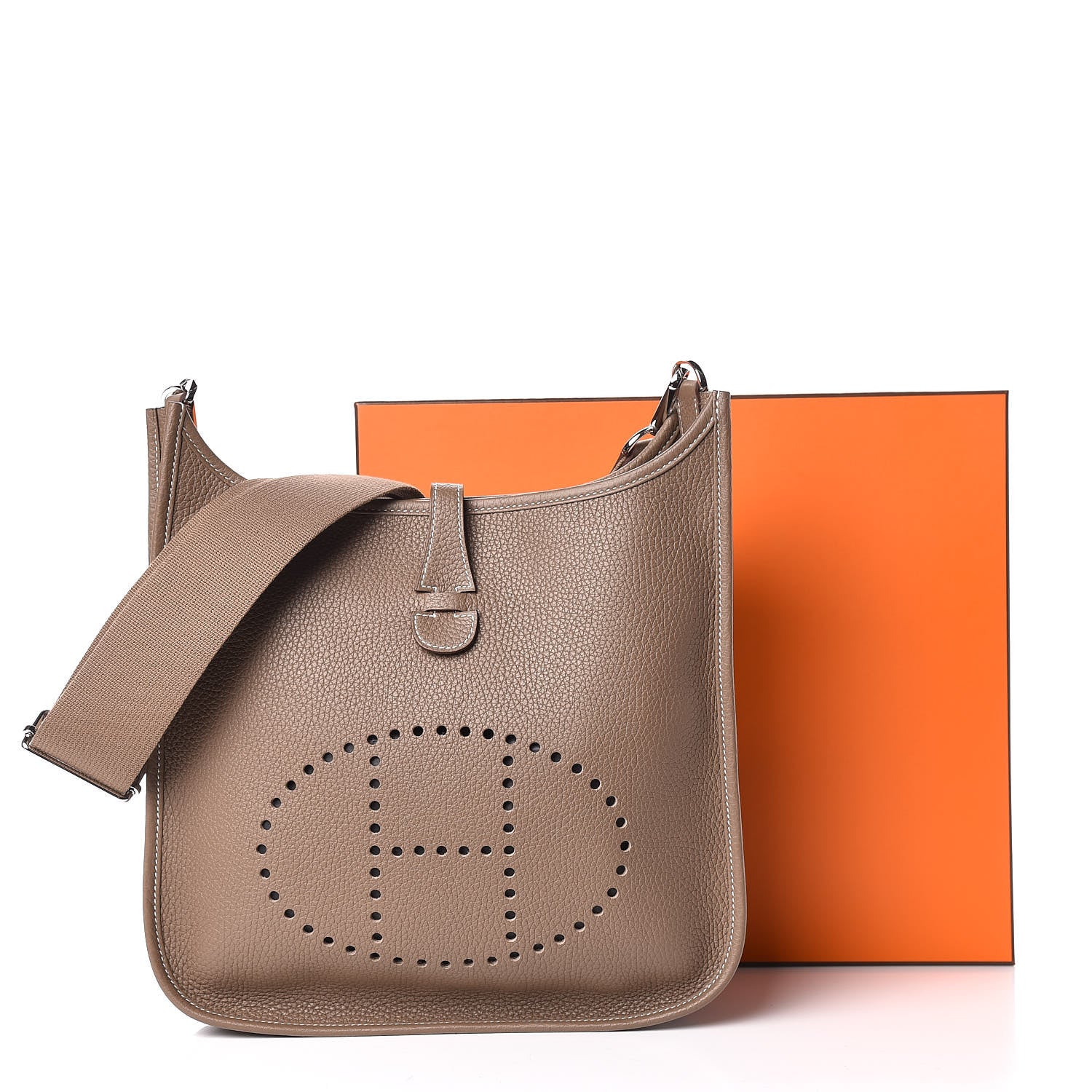 Hermes Taurillon Clemence Evelyne III PM Etoupe 11 of 11