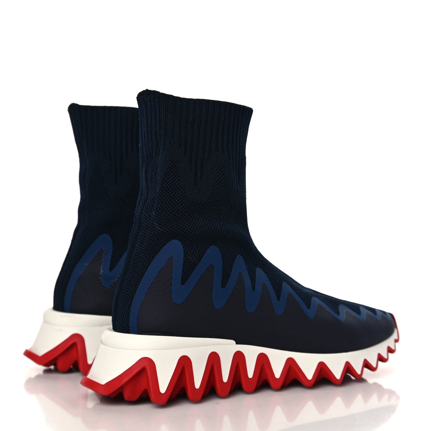 Christian Louboutin Knit Mesh Sharky Sock Sneakers 35 Blue 4 of 7