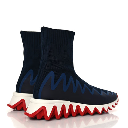 Christian Louboutin Knit Mesh Sharky Sock Sneakers 35 Blue 4 of 7