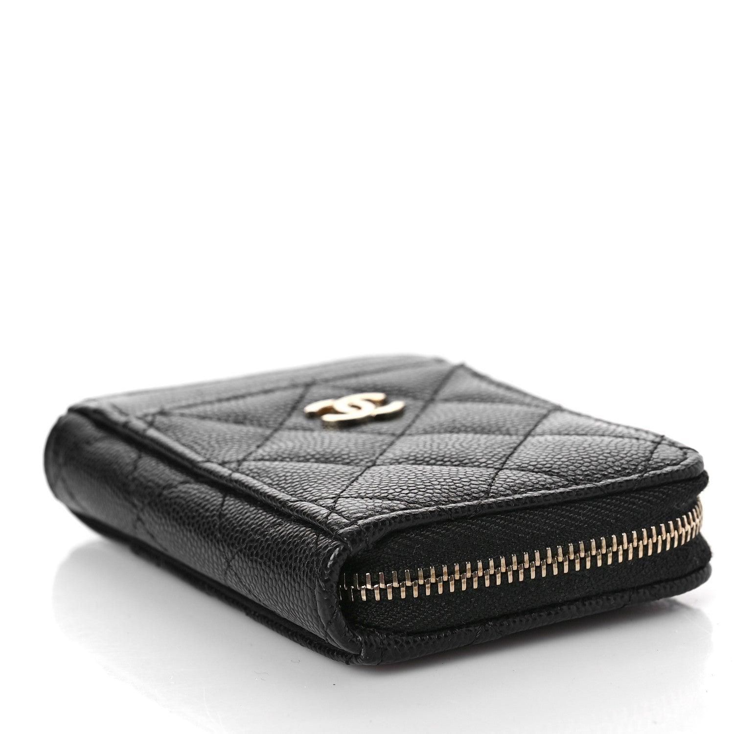 Chanel Caviar Quilted Zip Card Holder Black 4 of 10