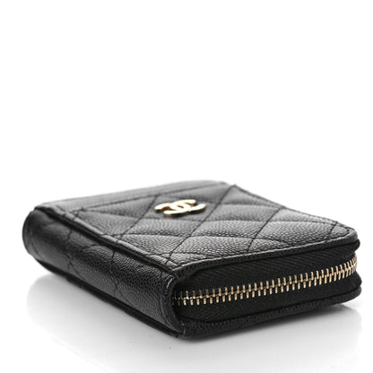 Chanel Caviar Quilted Zip Card Holder Black 4 of 10