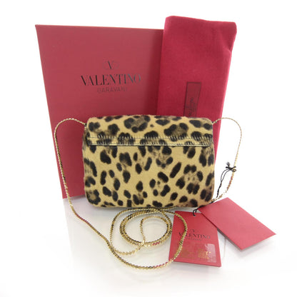 Valentino Garavani Leopard Print Calf Hair Rockstud Shoulder Bag 3 of 7