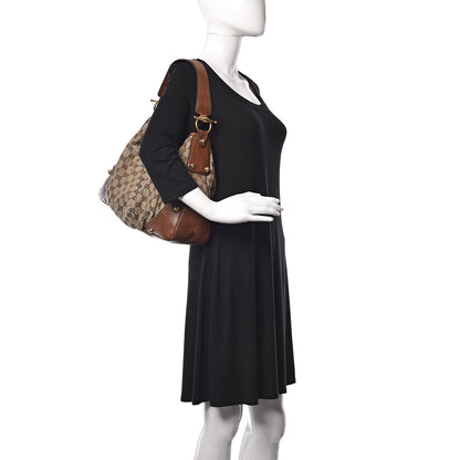 Gucci Monogram Medium Jockey Hobo Brown 2 of 13
