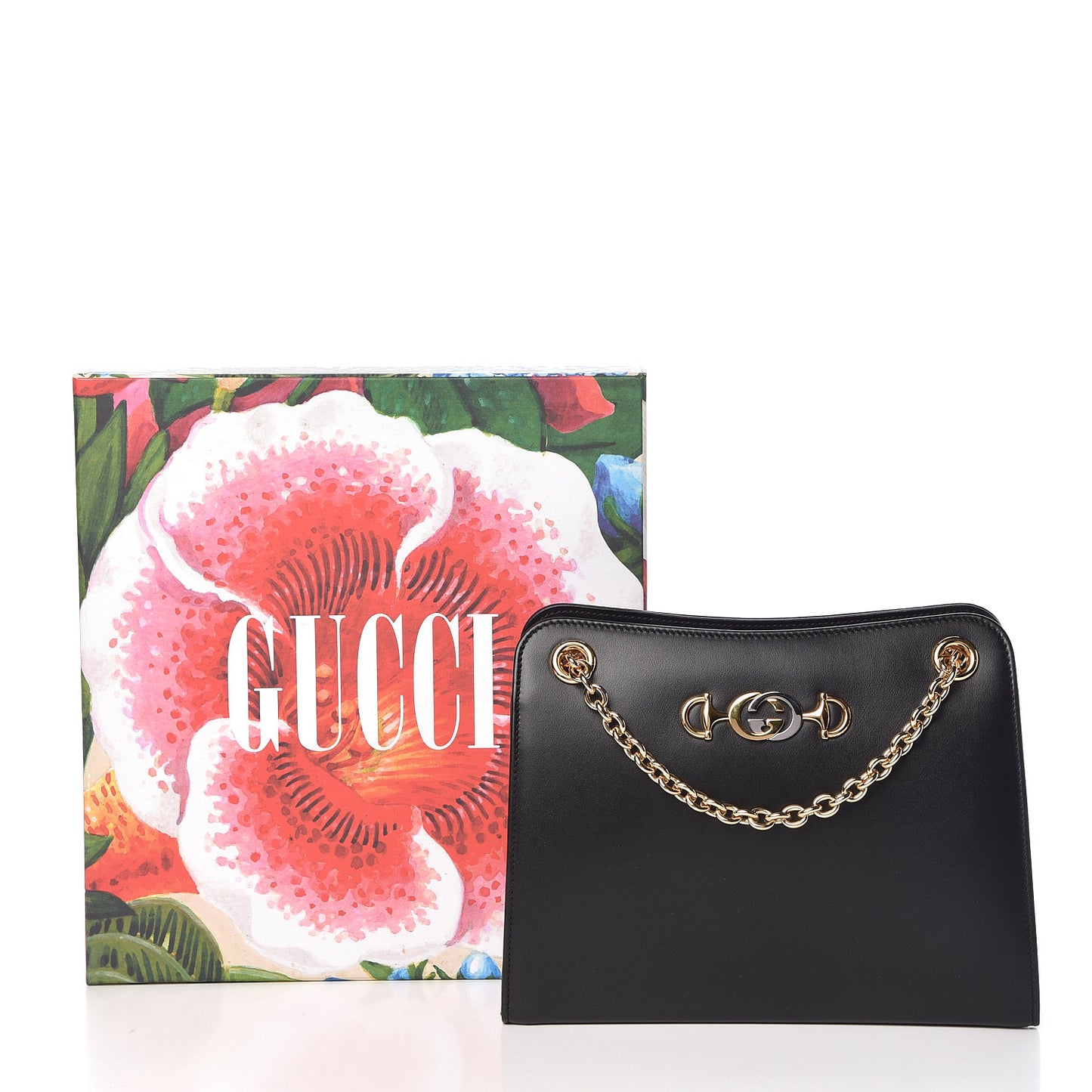 Calfskin Zumi Frame Crossbody Bag Black