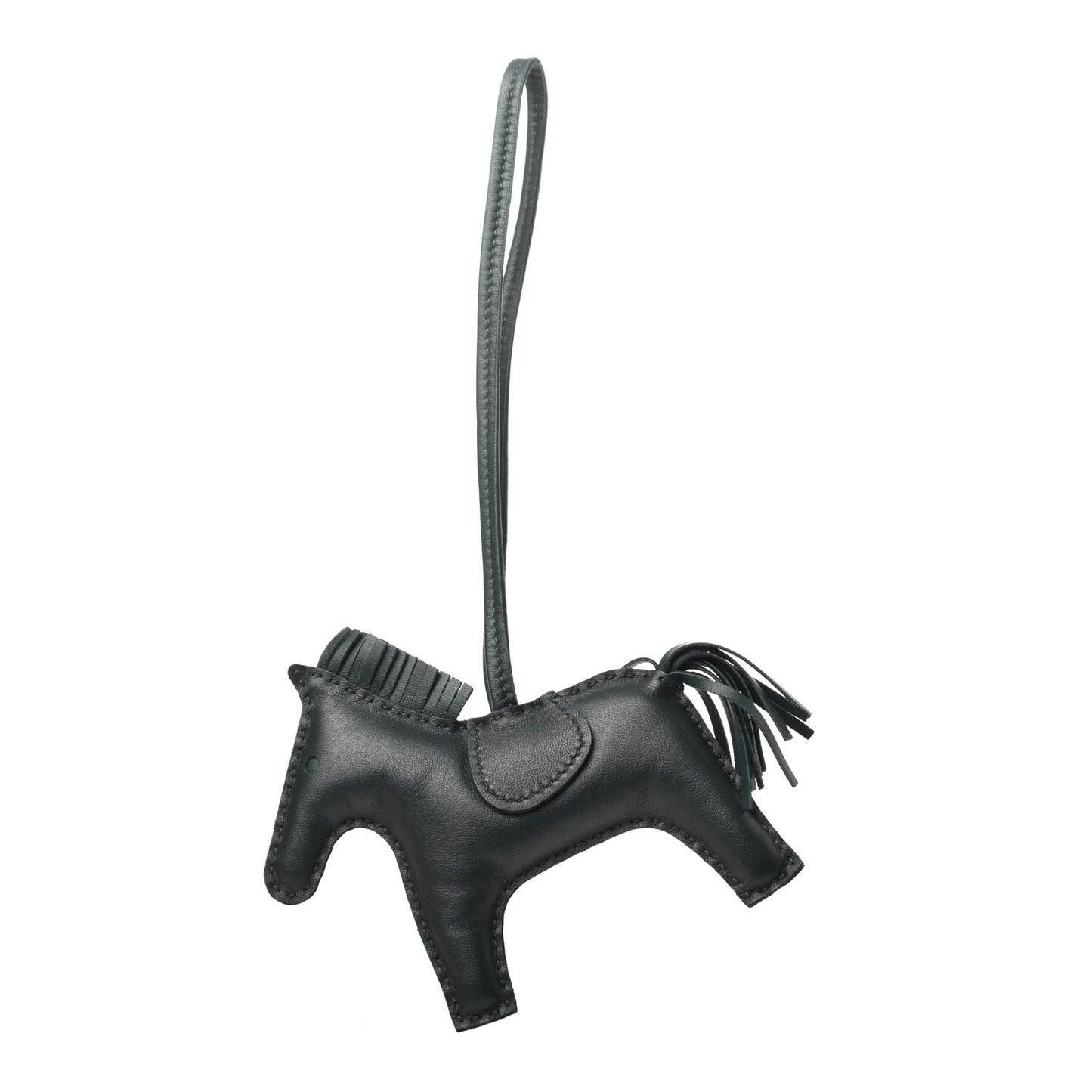 Milo Lambskin Grigri Rodeo Horse Bag Charm MM Vert Cypress