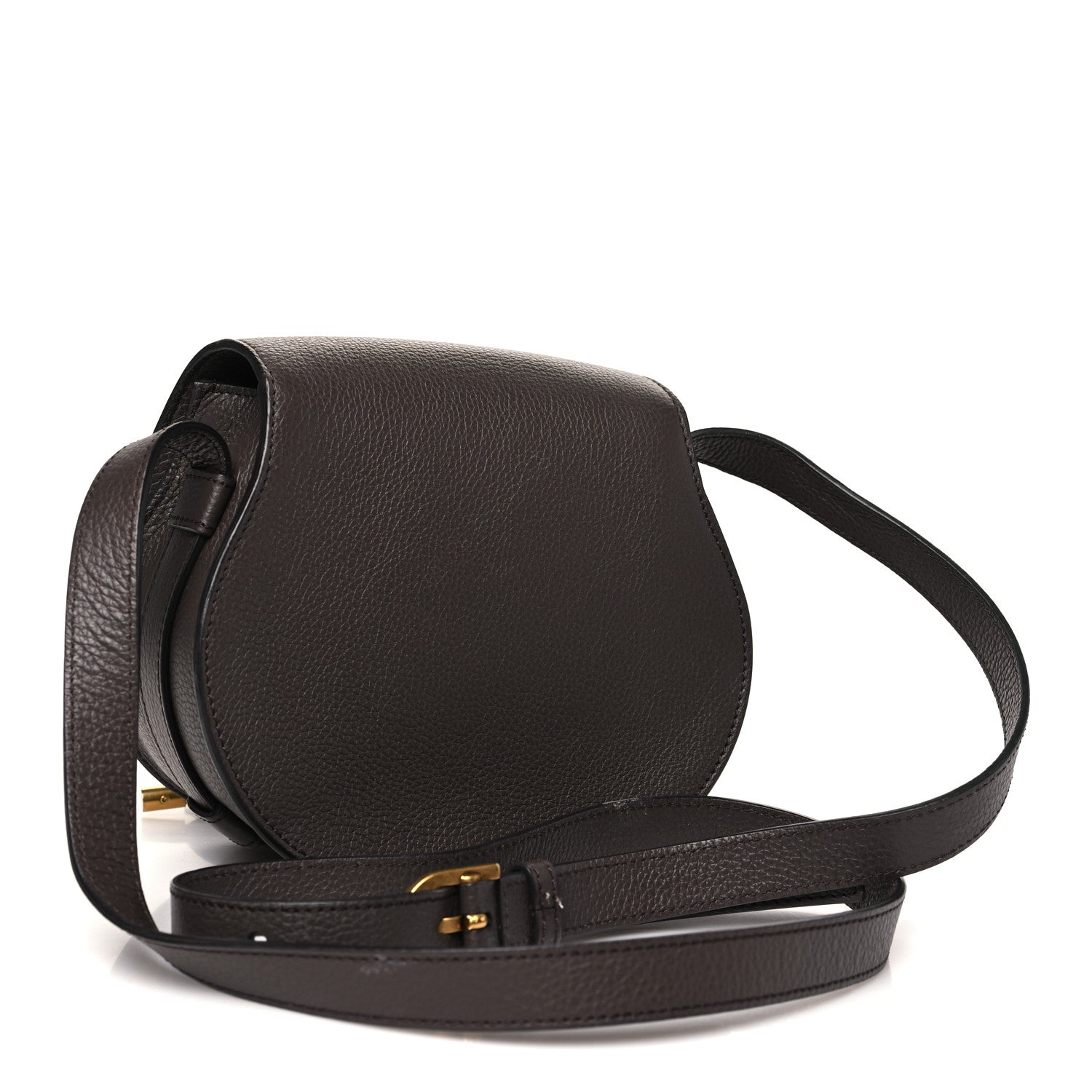 Chloe Grained Calfskin Small Marcie Saddle Bag Bold Brown 3 of 12