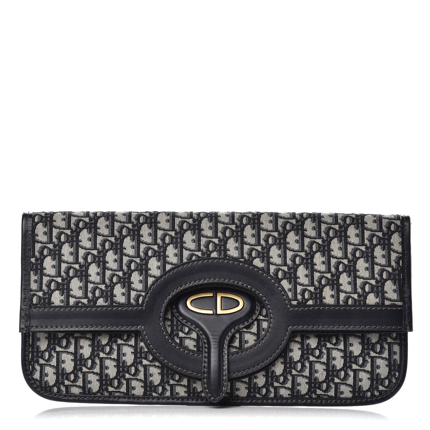 Oblique Fold Over Clutch Blue