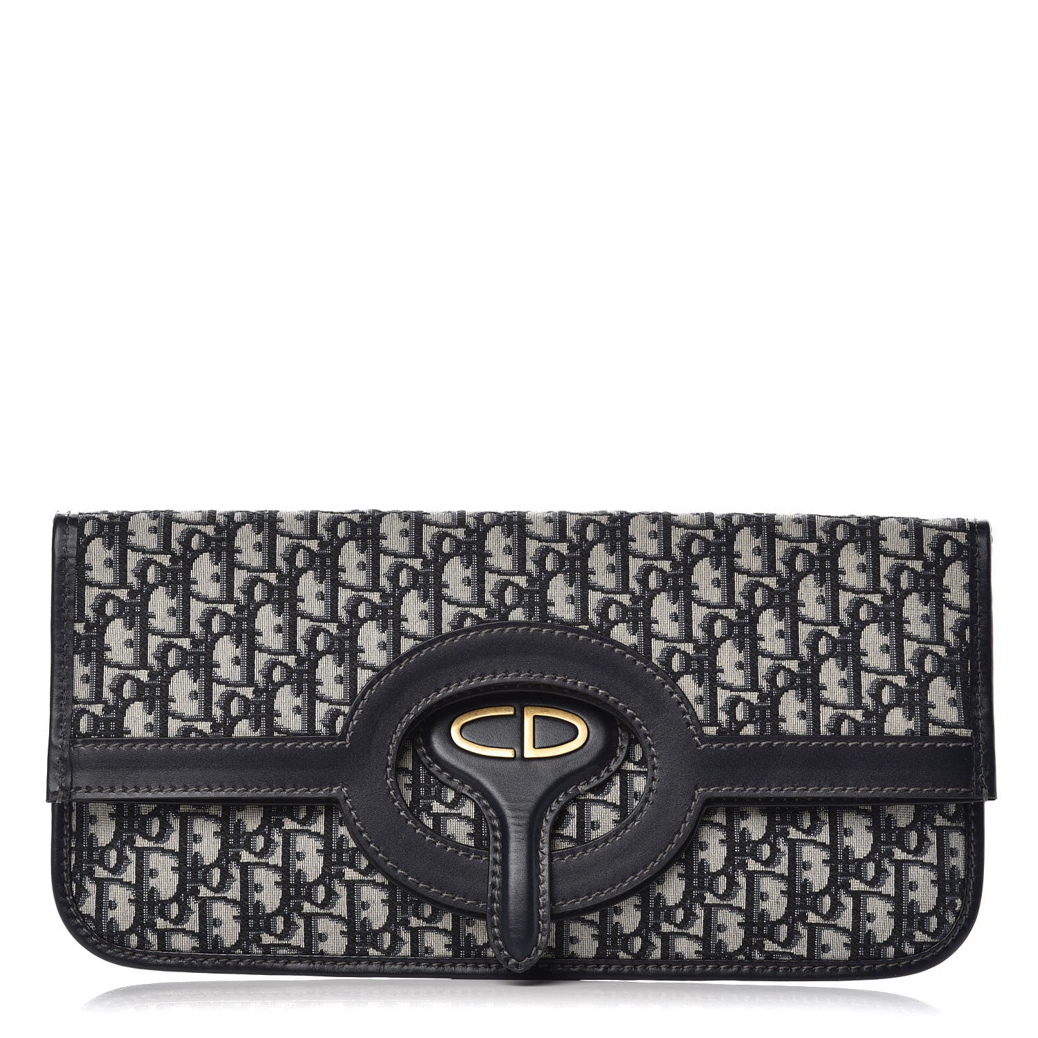 Christian Dior Oblique Fold Over Clutch Blue 1 of 7