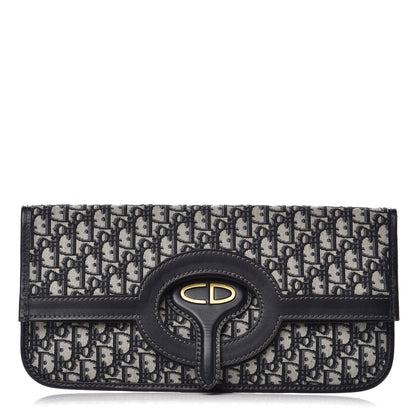 Christian Dior Oblique Fold Over Clutch Blue 1 of 7