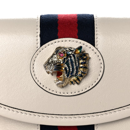 Gucci Textured Calfskin Web Mini Rajah Slim Flap Shoulder Bag Mystic White 7 of 10
