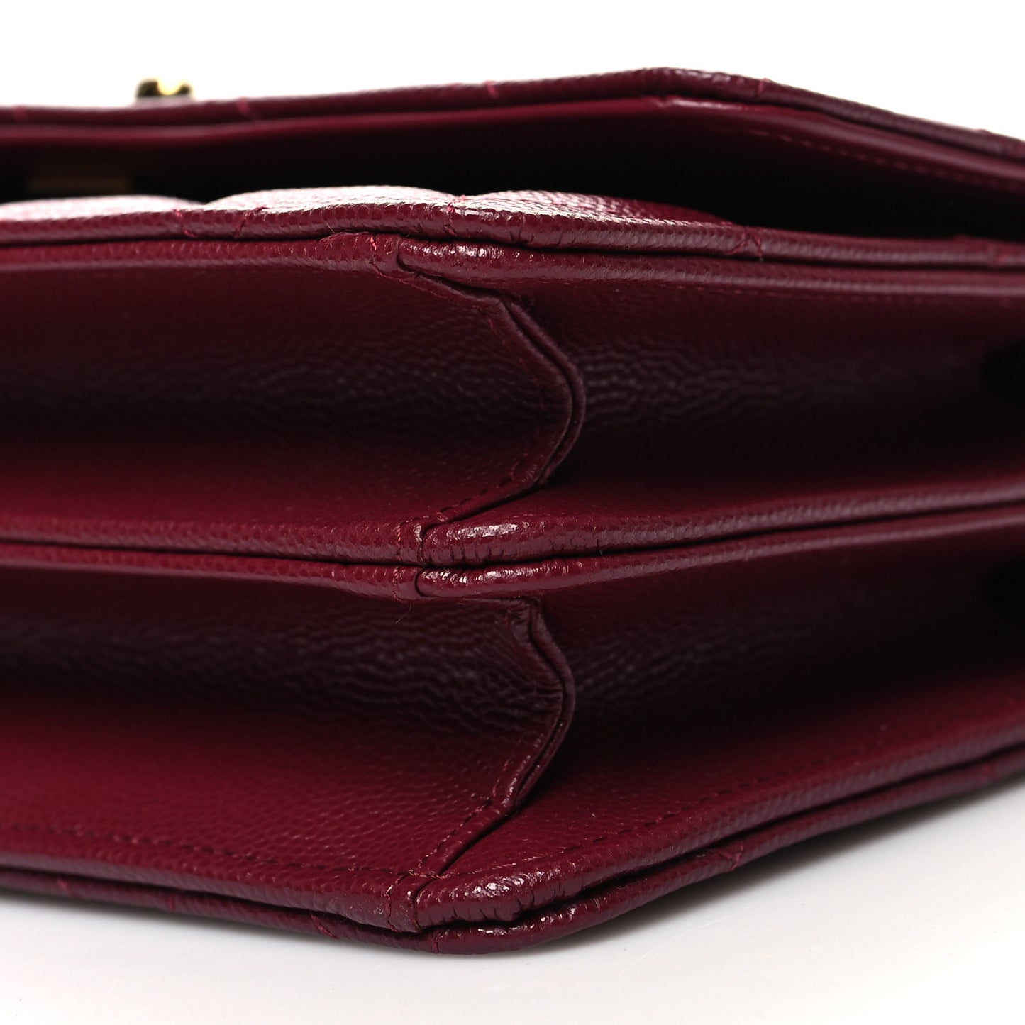 Caviar Quilted Timeless Charm Mini Flap Burgundy