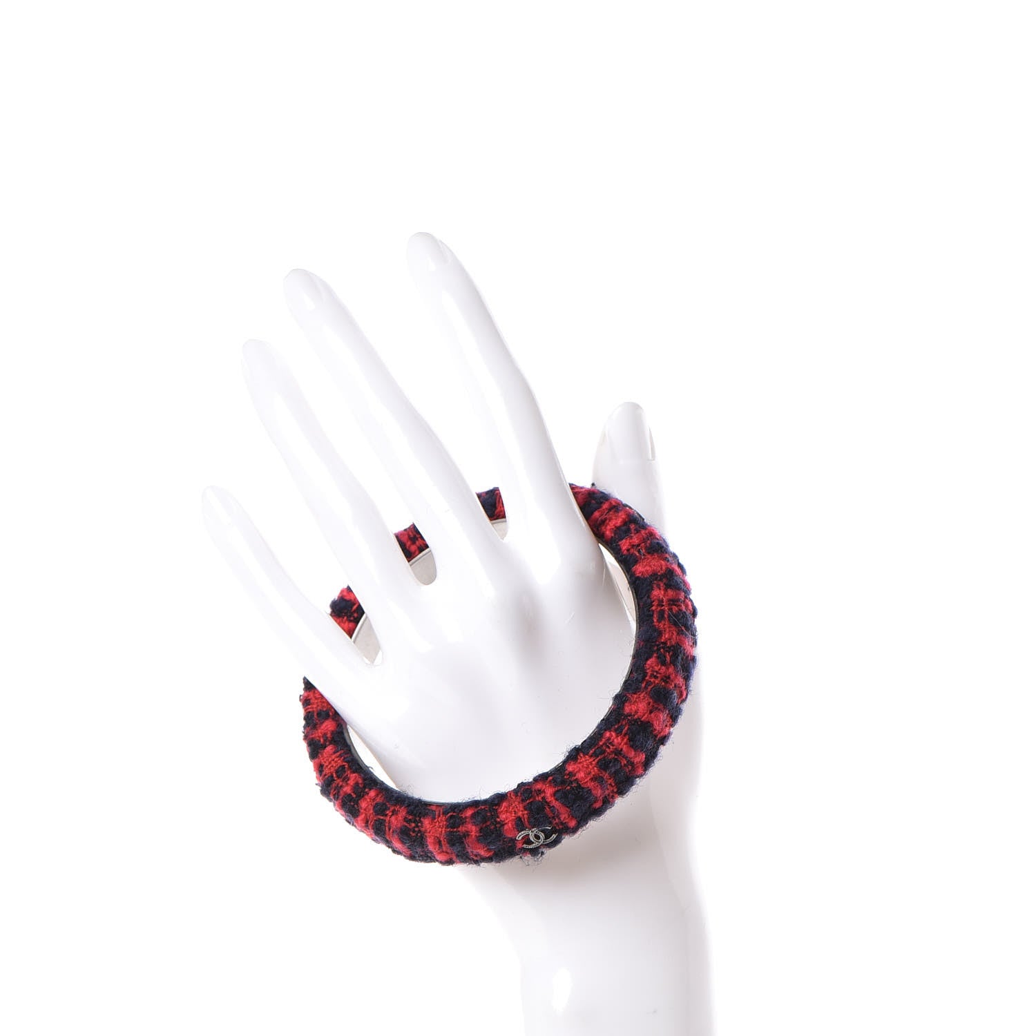 Chanel Tweed CC Narrow Bangle M Red Blue 2 of 4