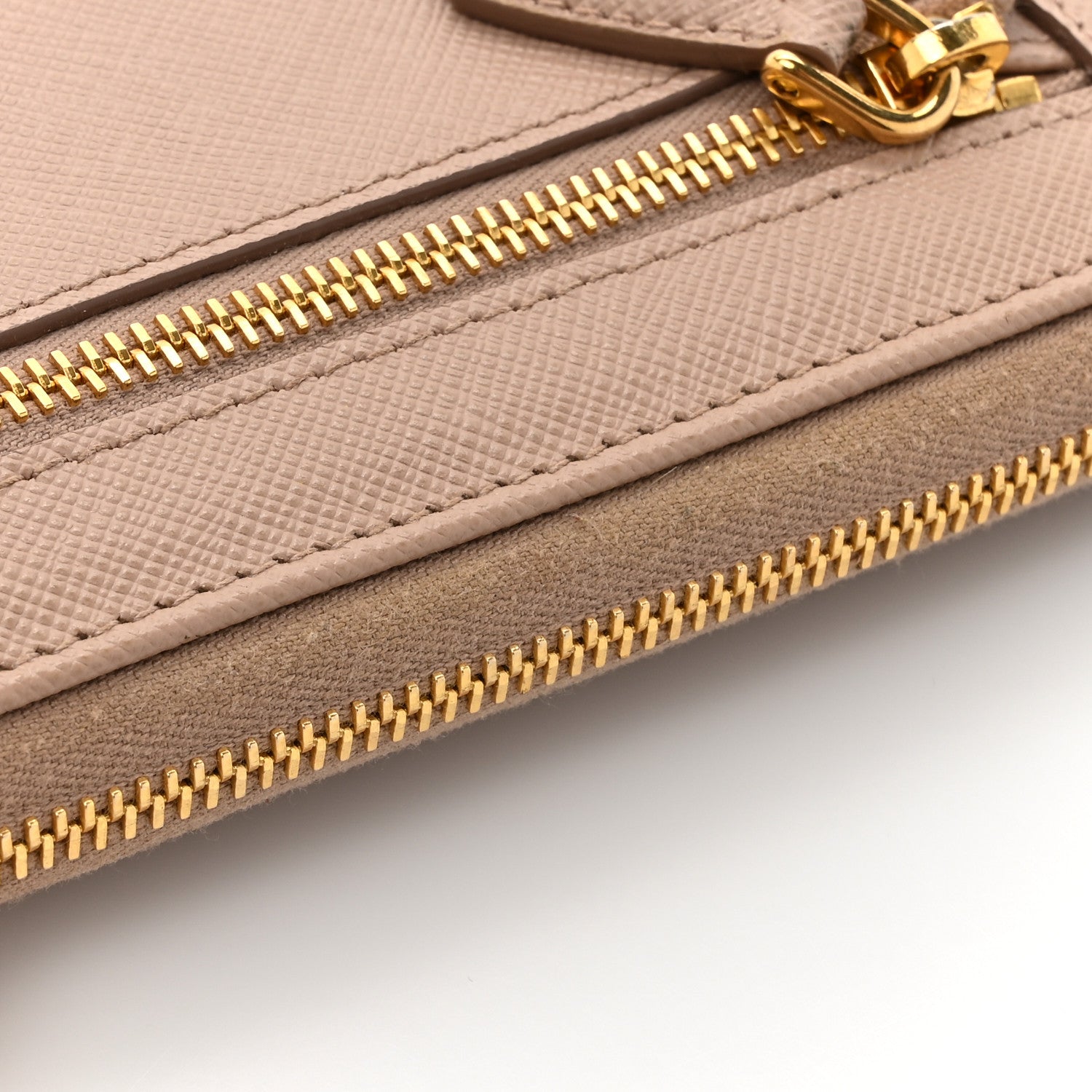 Prada Saffiano Metal Zip Around Keychain Cipria 9 of 11